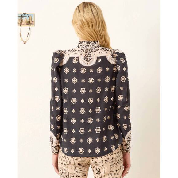 NEW ALIX OF BOHEMIA artemis bronco shirt in black bandana - Picture 2 of 4